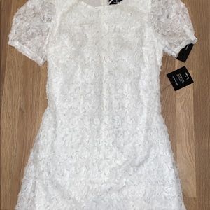 lulus always for you white puff sleeve mini dress